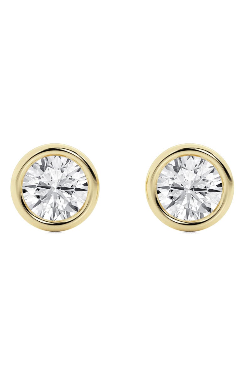 Badgley Mischka Collection Round Cut Lab Created Diamond Stud Earrings - 1.50ctw, Alternate, color, 1 Ctw Yellow Gold