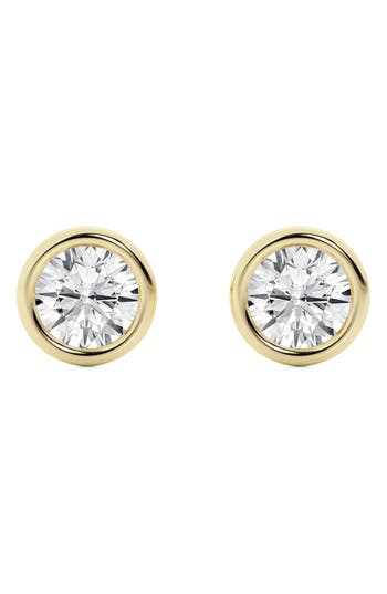 Badgley Mischka Collection Round Cut Lab Created Diamond Stud Earrings In 1 Ctw Yellow Gold