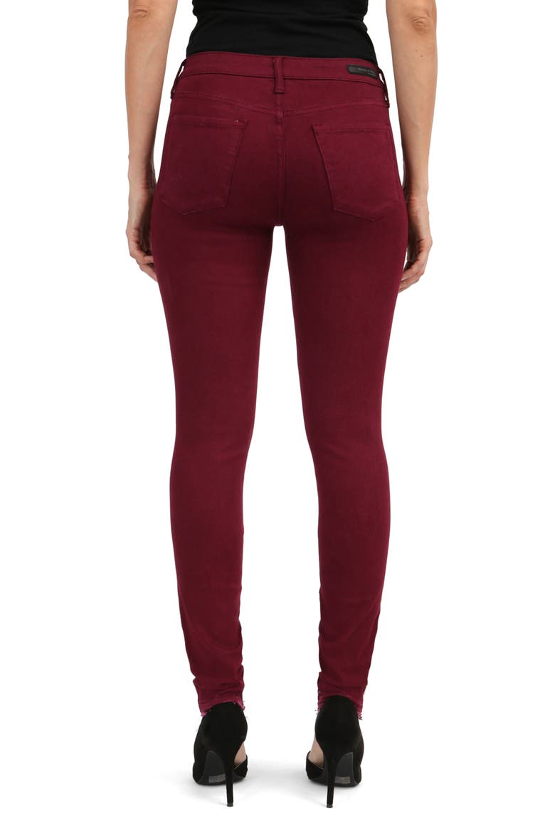Sarah Release Hem Skinny Jeans, Alternate, color, ARROWHEAD BURG