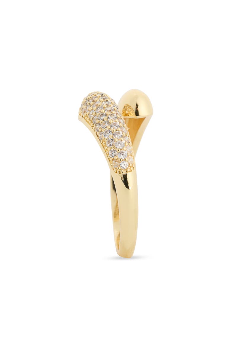 CZ Bypass Ring, Alternate, color, CLEAR- GOLD