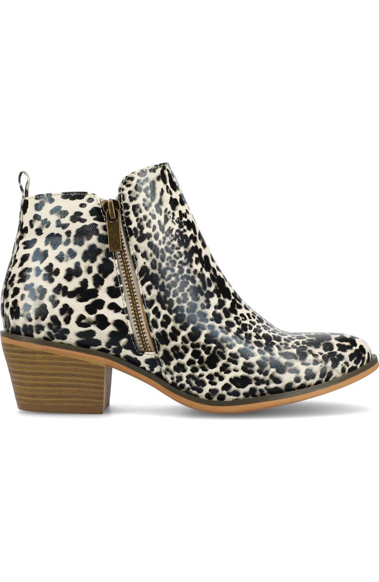 Journee Collection JOURNEE Rebel Side Zip Bootie, Alternate, color, Leopard
