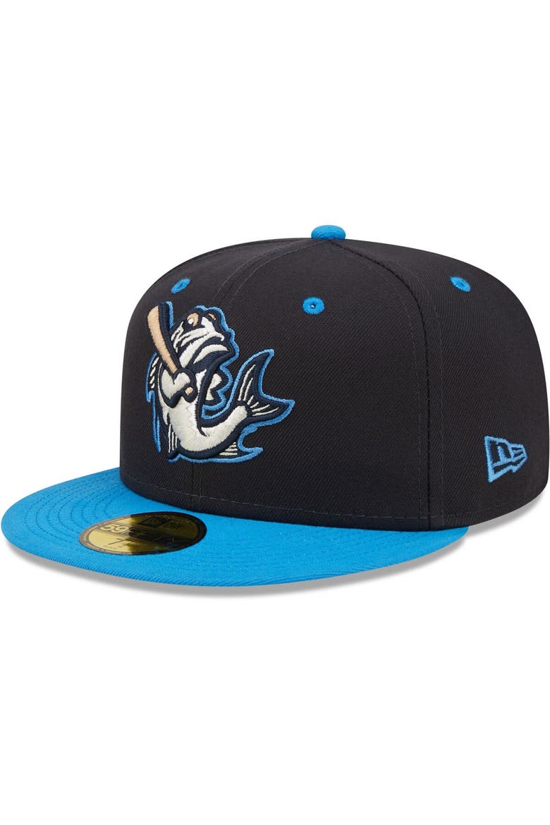 Men's New Era Navy Tampa Tarpons Authentic Collection Road 59FIFTY Fitted Hat, Main, color, Navy