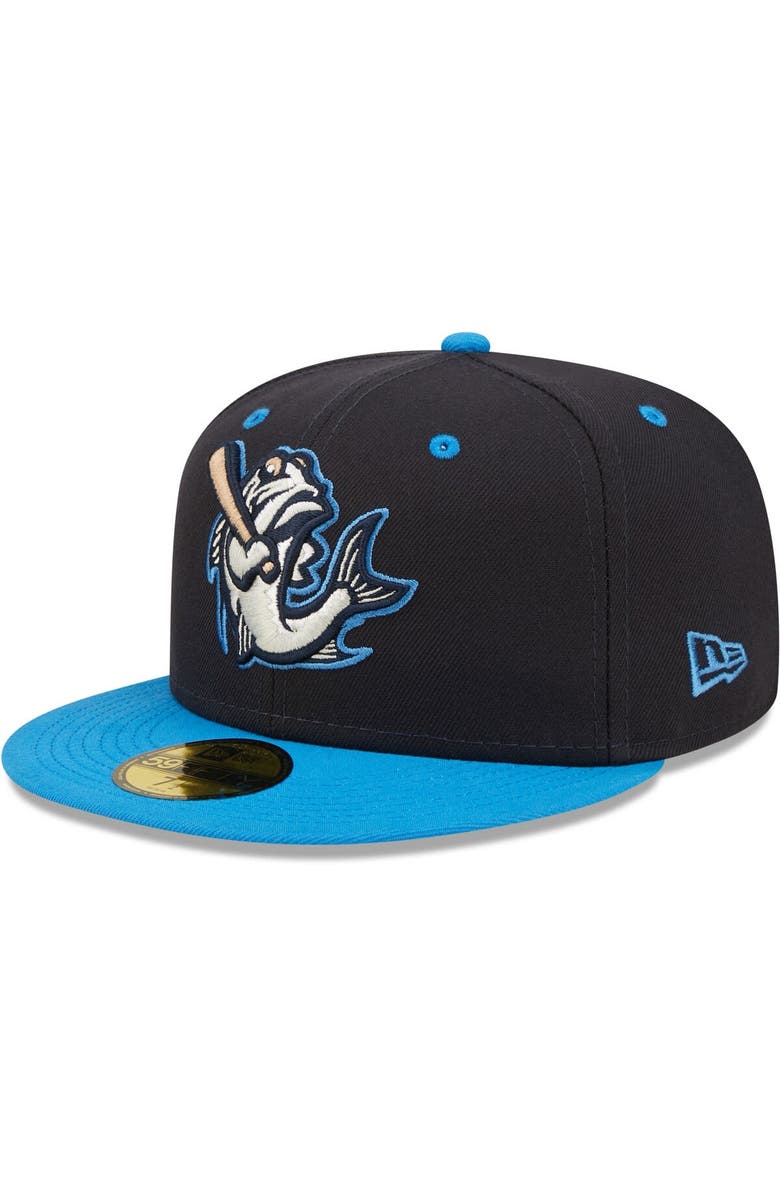 New Era Men's New Era Navy Tampa Tarpons Authentic Collection Road 59FIFTY Fitted Hat, Main, color, 