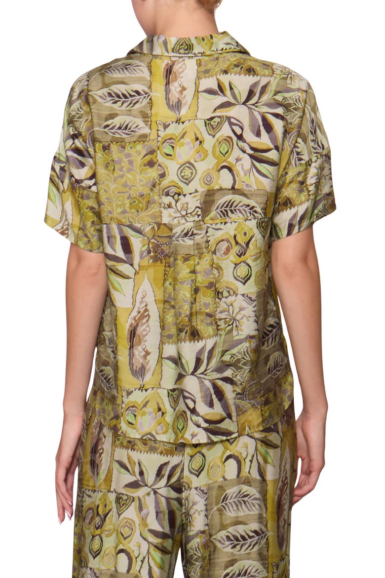 Easy Woven Pullover Shirt, Alternate, color, GREEN MULTI ABSTRACT