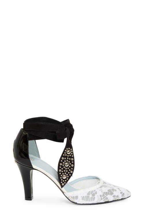 Shop Valentino Garavani Tie Ankle Strap D'orsay Pump In Ivory/nero