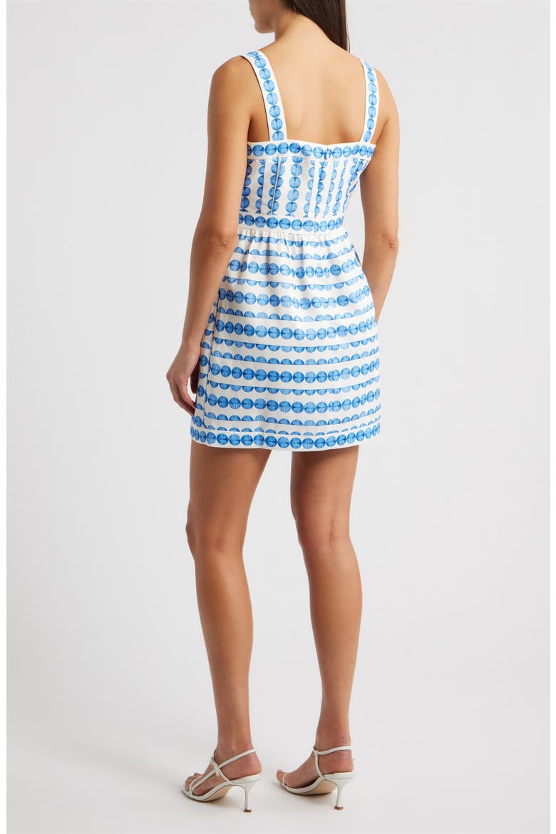Dot Print Structured Taffeta Minidress, Alternate, color, TRUE BLUE