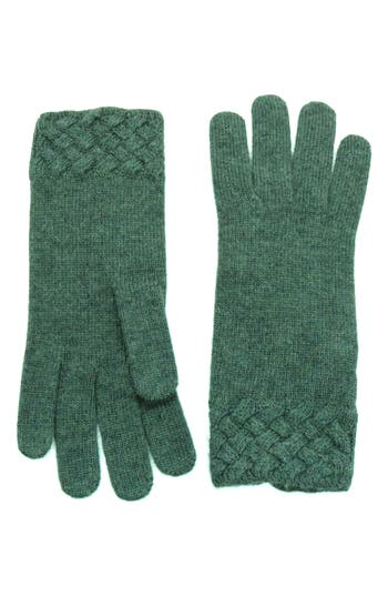 Portolano Basket Weave Gloves In Green