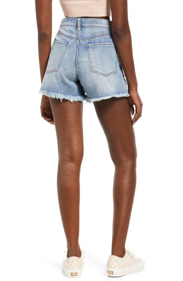 STS Blue Layne High Waist Distressed Denim Shorts, Alternate, color, 