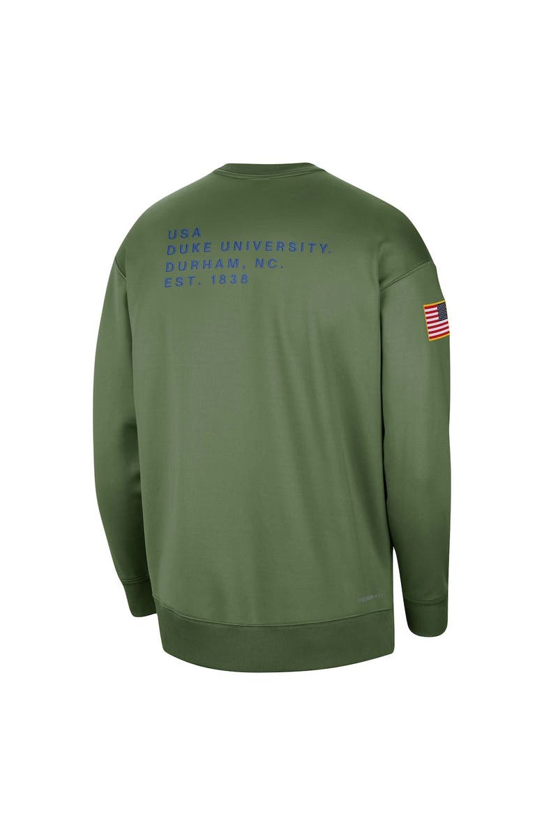 Nike Women's Nike Olive Duke Blue Devils Military Collection All-Time Performance Crew Pullover Sweatshirt, Alternate, color, 
