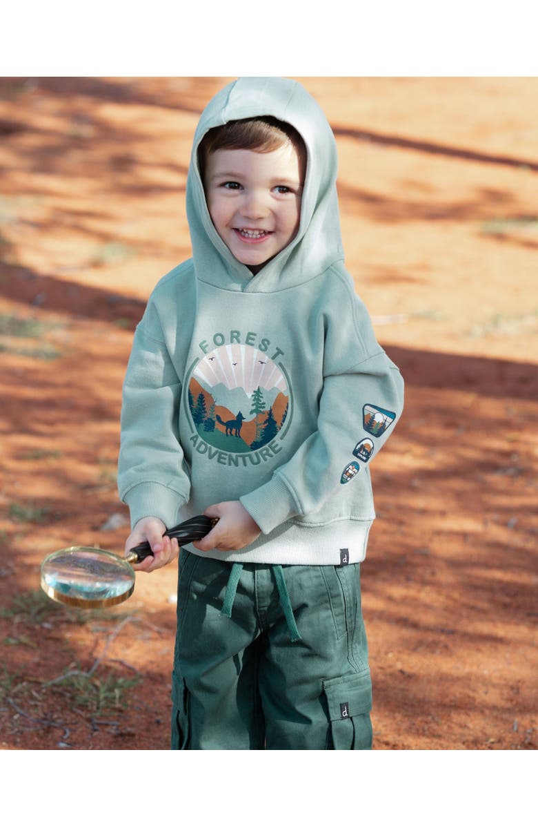 Deux par Deux Boy's Stretch Twill Cargo Jogger Pants Forest Green, Alternate, color, 