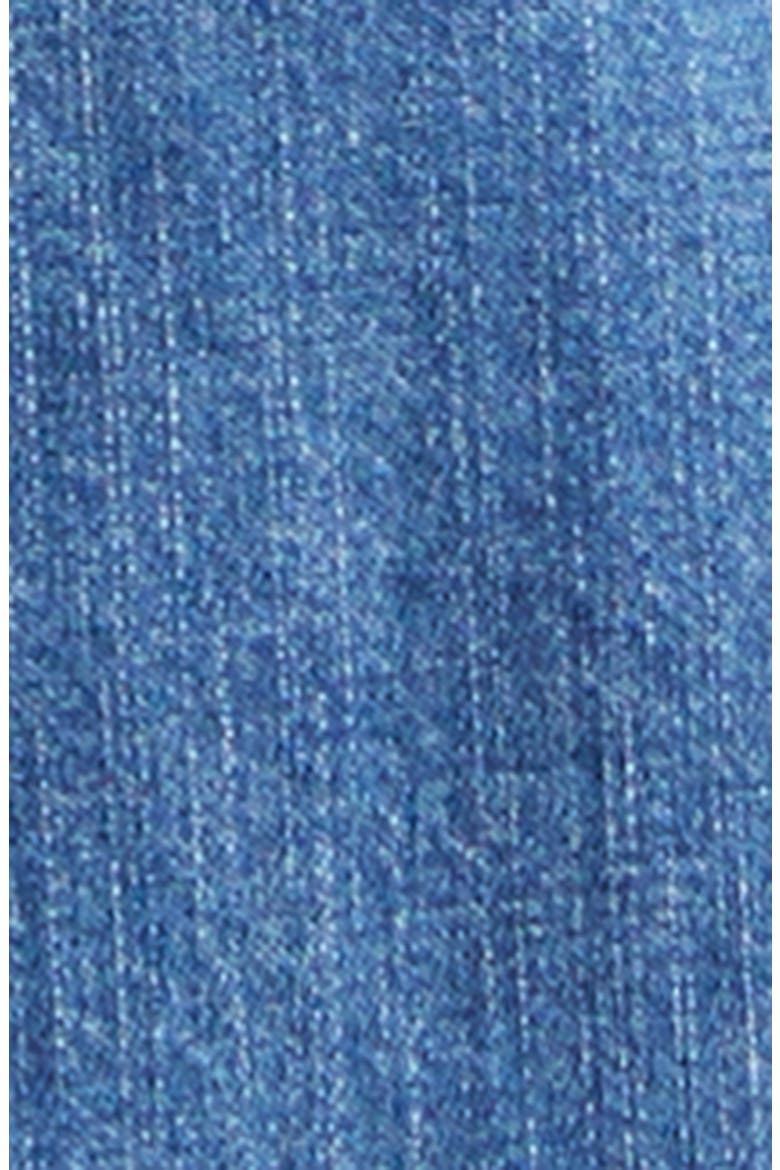 Norah Ruched Sleeve Denim Blazer, Alternate, color, LIGHT WASH