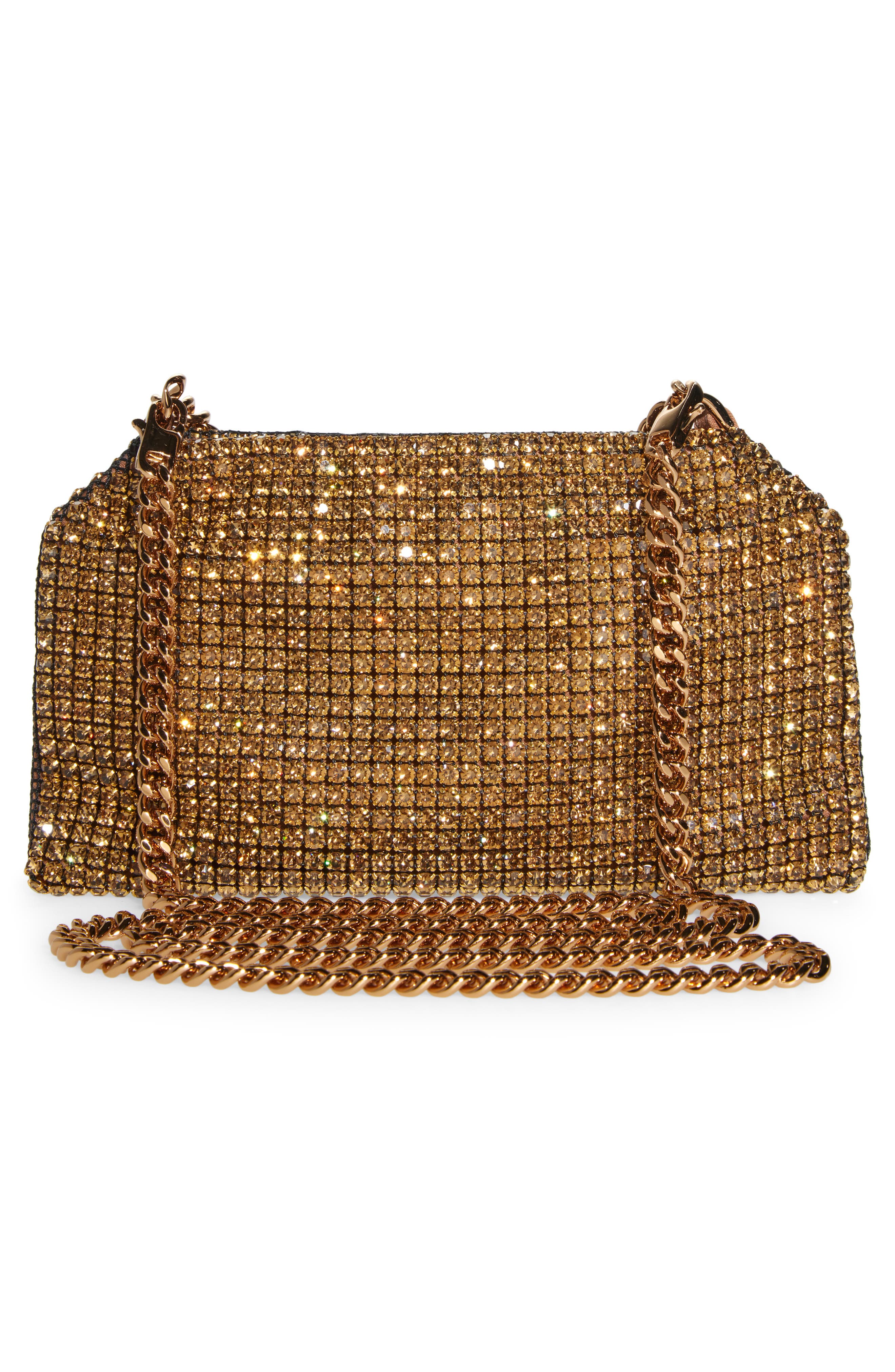 Stella McCartney Small Falabella Crystal Mesh East/West Crossbody Bag, Alternate, color, 