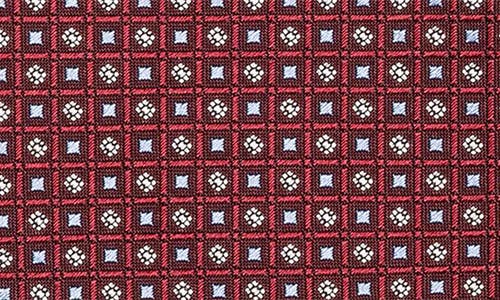 Eton Micro Geometric Silk Tie In Red