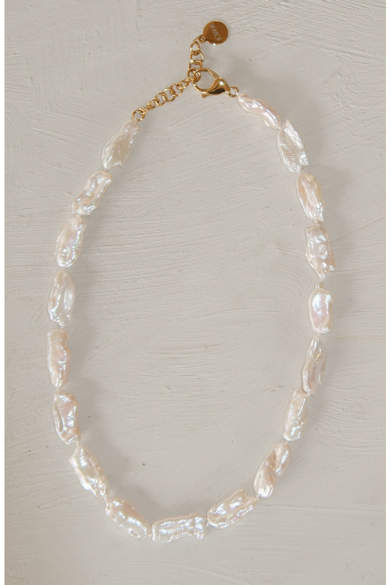 Biwa Pearl Necklace, Alternate, color, Pearl
