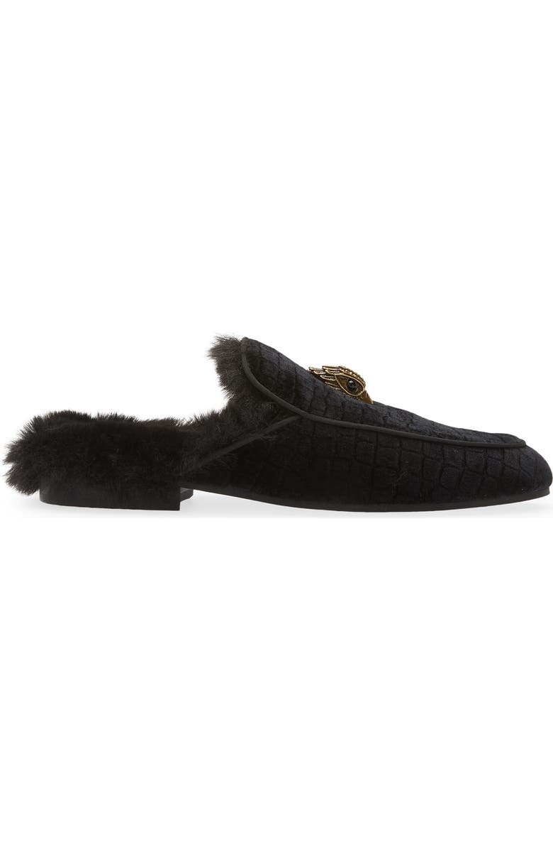Kurt Geiger London Hugh Velvet & Faux Fur Loafer Mule, Alternate, color,