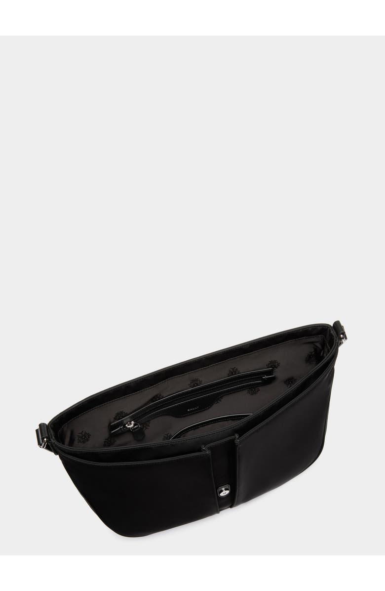 Bally B-Light Messenger Bag in Nylon and Leather, Alternate, color, Black+Palladio