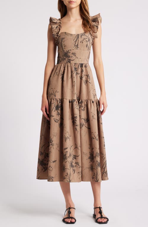 MOON RIVER Floral Sundress in Mocha Multi 