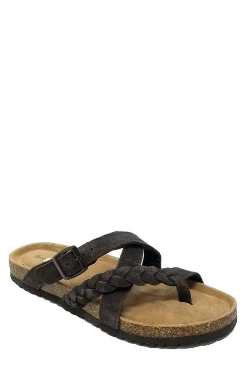 Leather Braided Strappy Sandal