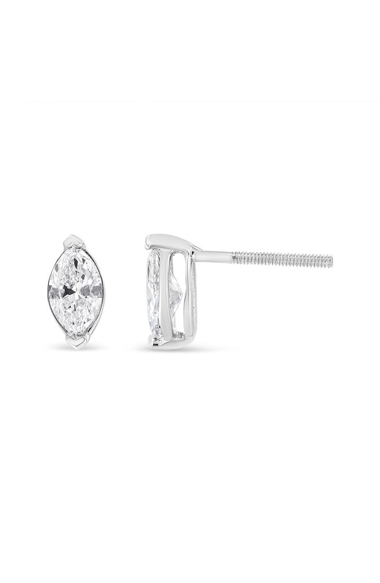 Haus of Brilliance 14K White Gold 4/5 Cttw Marquise Lab Grown Diamond Solitaire Stud Earrings, Alternate, color, White