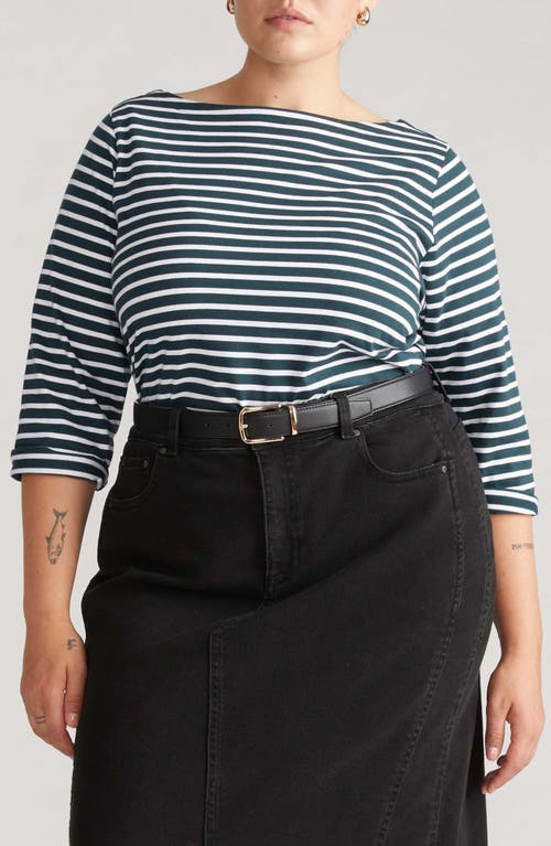 Universal Standard Belle Breton Stripe Top In Blue