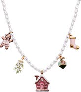 Alex and Ani Pink Christmas Beaded Charm Necklace