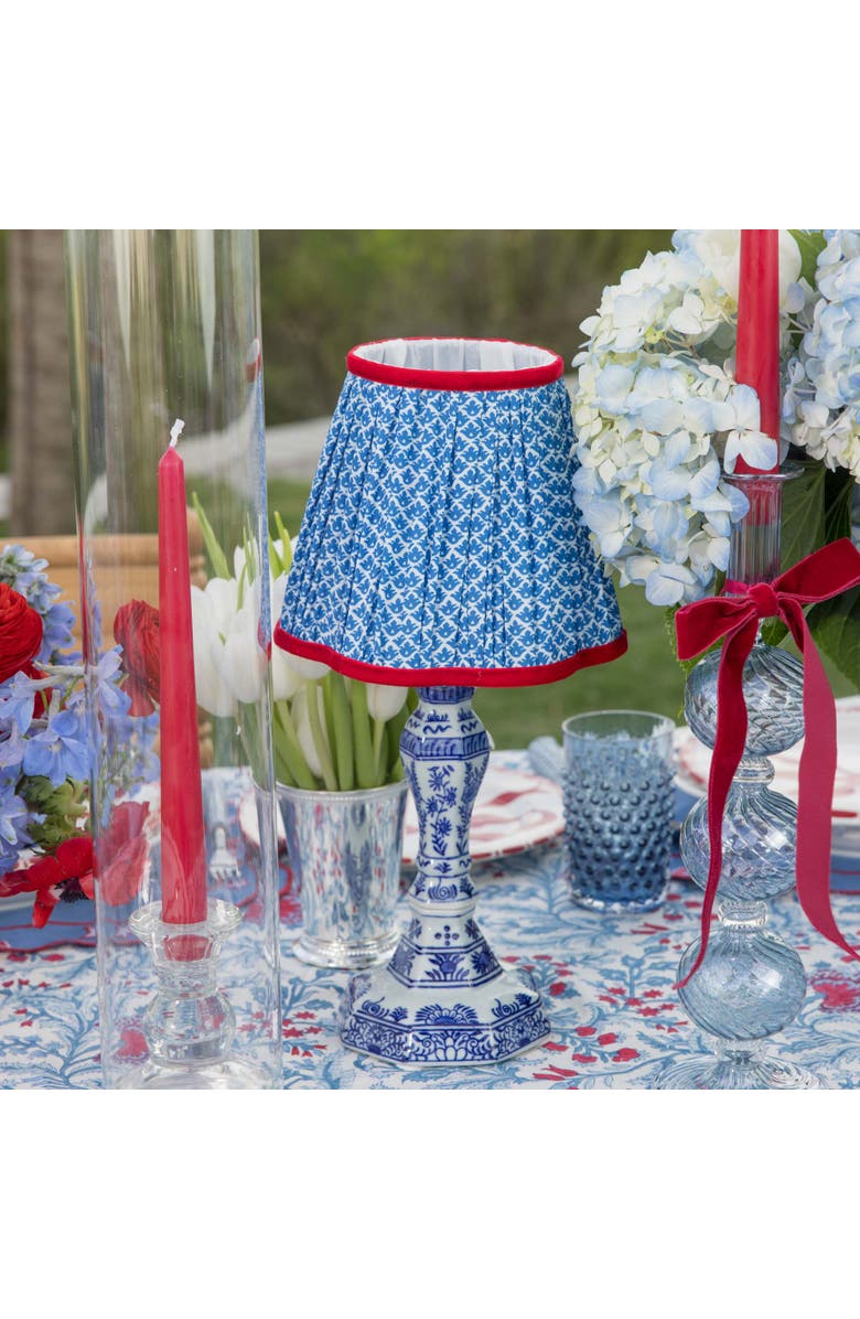 Mrs. Alice Cobalt & Red Lotus Lampshade, Alternate, color, Blue