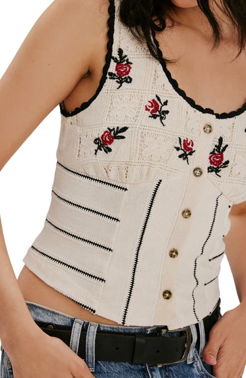Free People Rose Bud Pointelle Knit Tank In Multi
