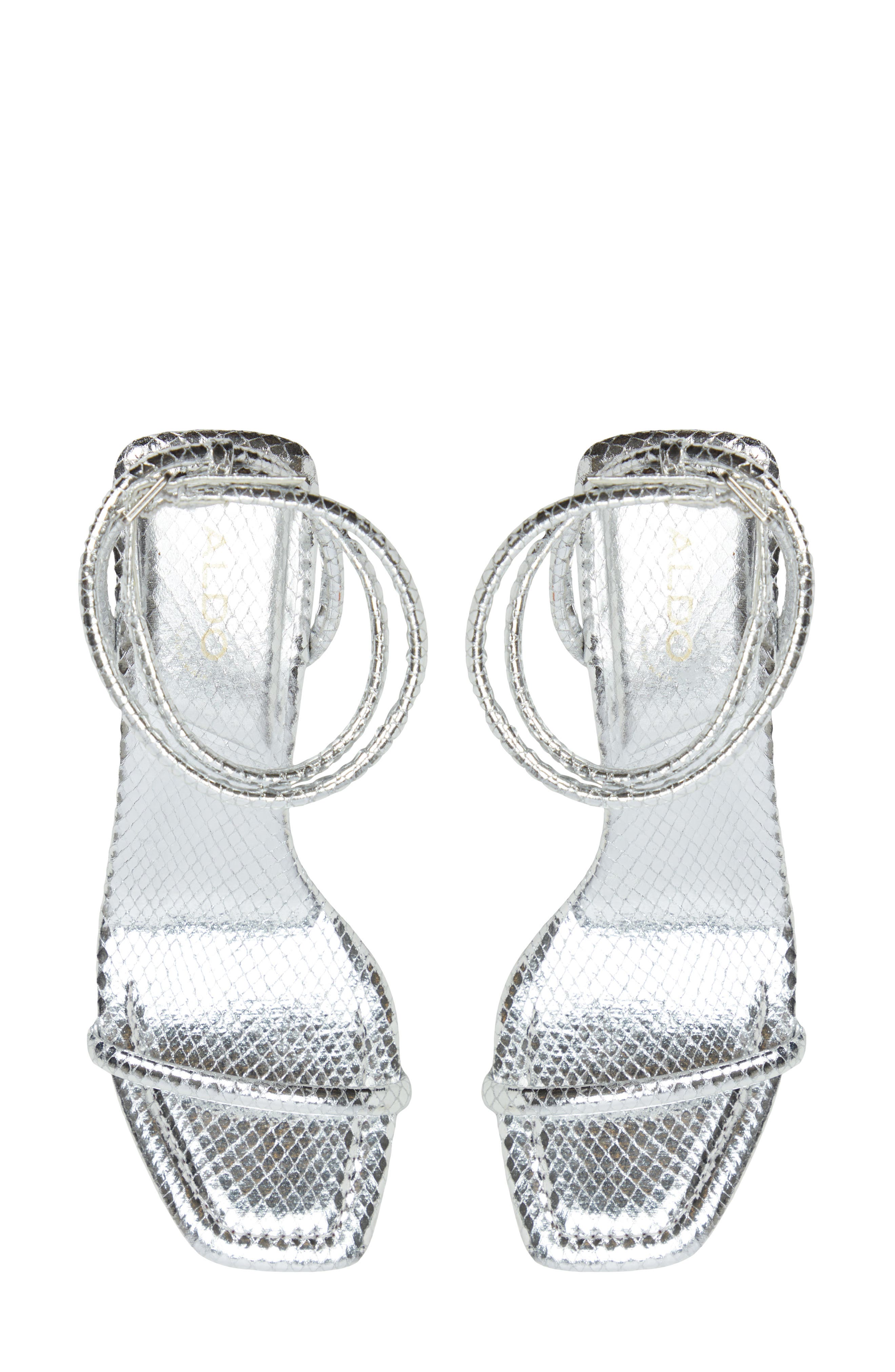 ALDO Dime Ankle Strap Sandal, Alternate, color, Silver