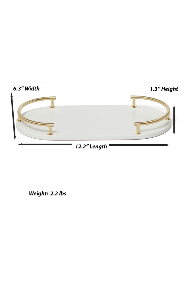 Dubai Brass Trim Amenity Tray, Alternate, color, WHITE