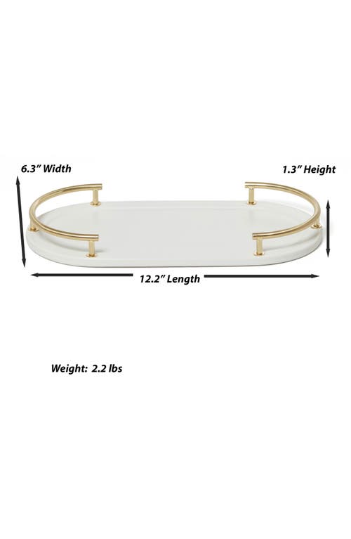 Roselli Trading Company Dubai Brass Trim Amenity Tray In White