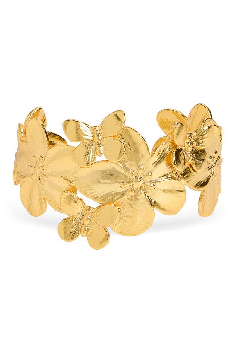 Bloom Cuff Bracelet, Main, color, GOLD