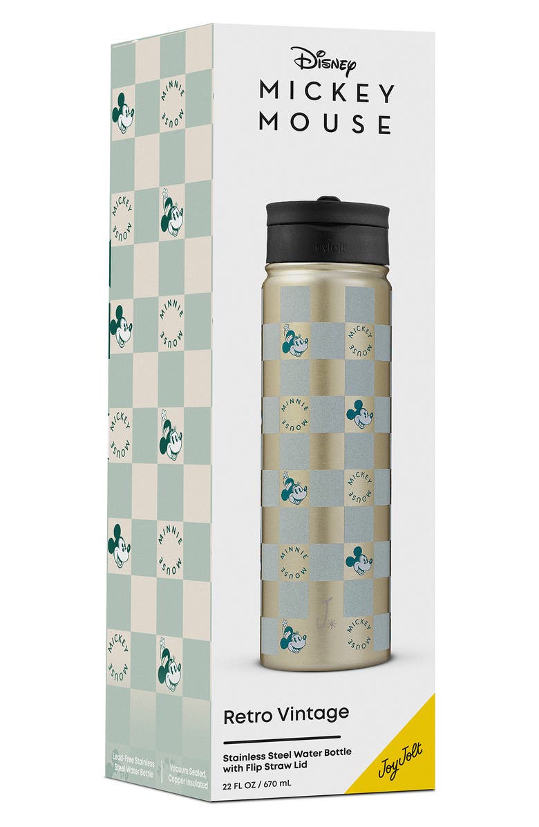 JoyJolt Mickey Mouse 22-Ounce Stainless Steel Water Bottle, Alternate, color, Gold