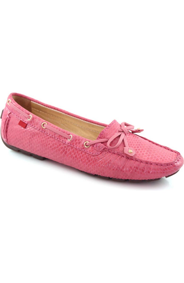 Marc Joseph New York Cypress Hill Leather Tiebow Driver Loafer, Main, color, Pink Snake