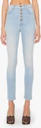MOTHER The Pixie Dazzler Button Fly Ankle Straight Leg Jeans