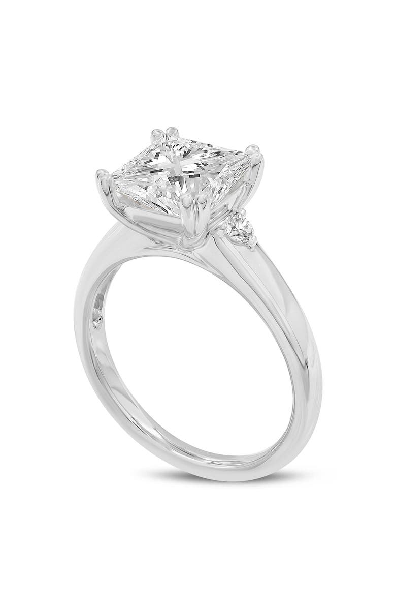 LuvMyJewelry Antoaneta 14K White Gold Princess Cut Lab Grown Diamond Engagement Ring - 3 Ct, Main, color, 14K White Gold