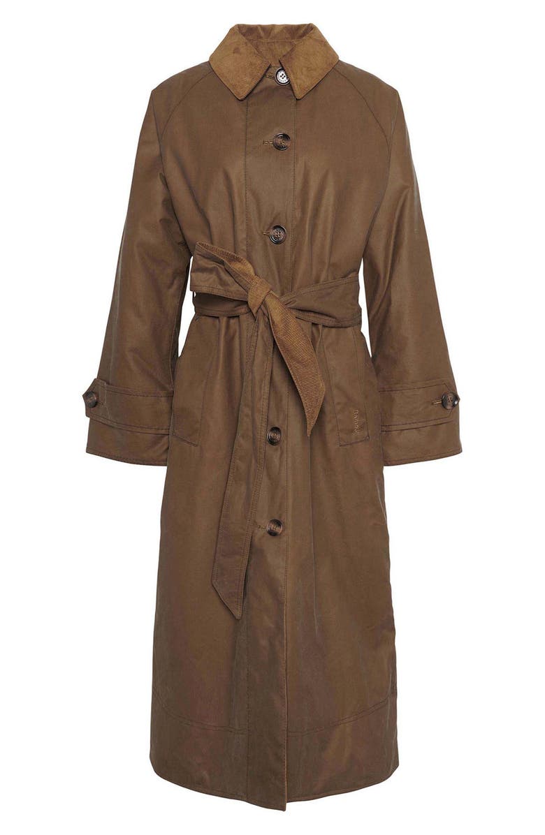 Barbour Marianne Waxed Cotton Trench Coat, Alternate, color,