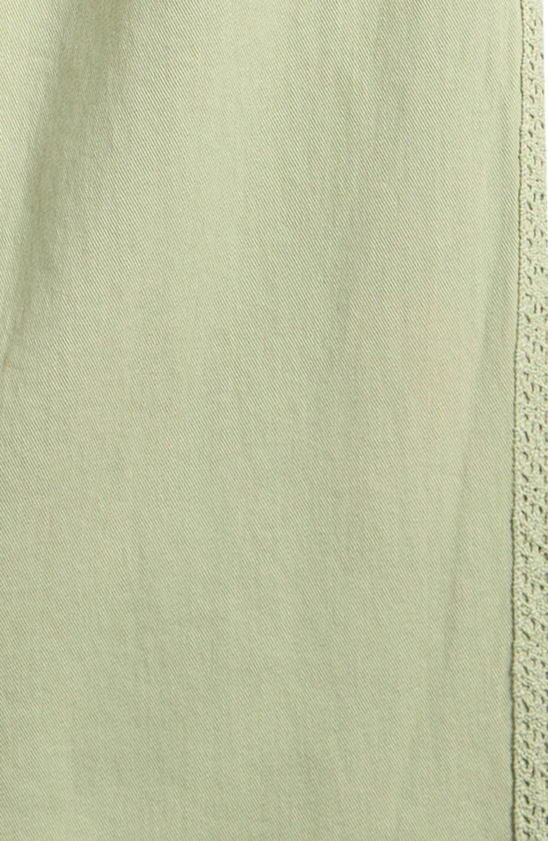 Tractr Kids' Lace Trim Cotton Cargo Pants, Alternate, color, Sage Green