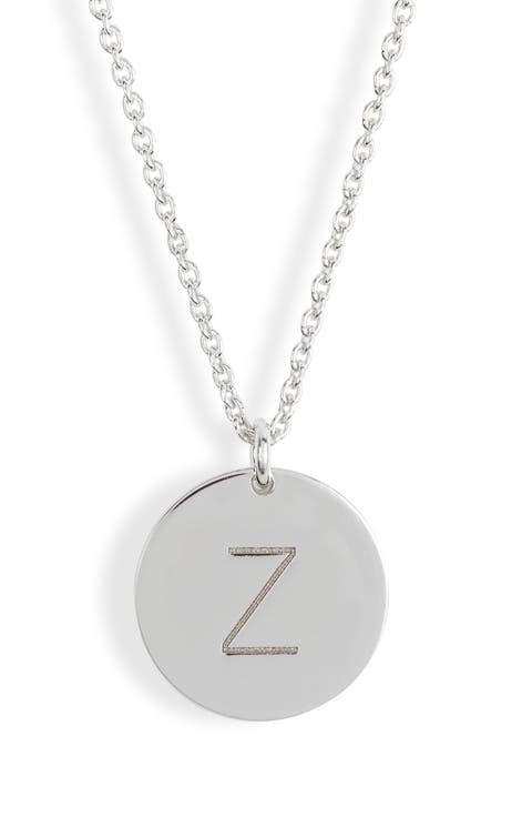 Initial Disc Pendant Necklace