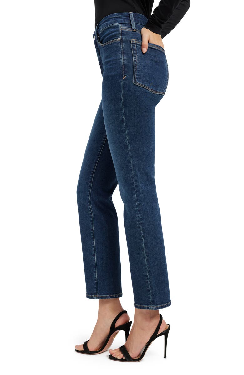 Good American Good Classic Ankle Straight Leg Jeans, Alternate, color, Blue609