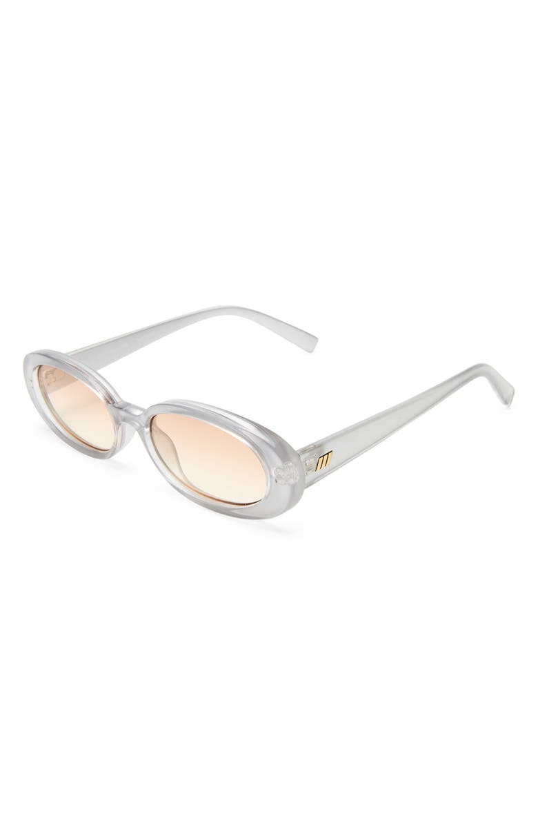Le Specs Outta Love 51mm Oval Sunglasses, Alternate, color, Silver Pearl / Light Brown