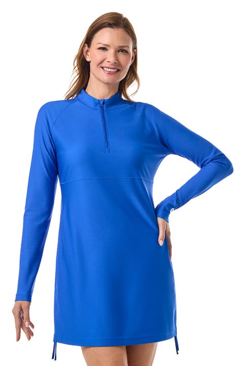 Women's Ruche Long Sleeve Swim Shirt - UPF 50+ Sun Protection - Lawai