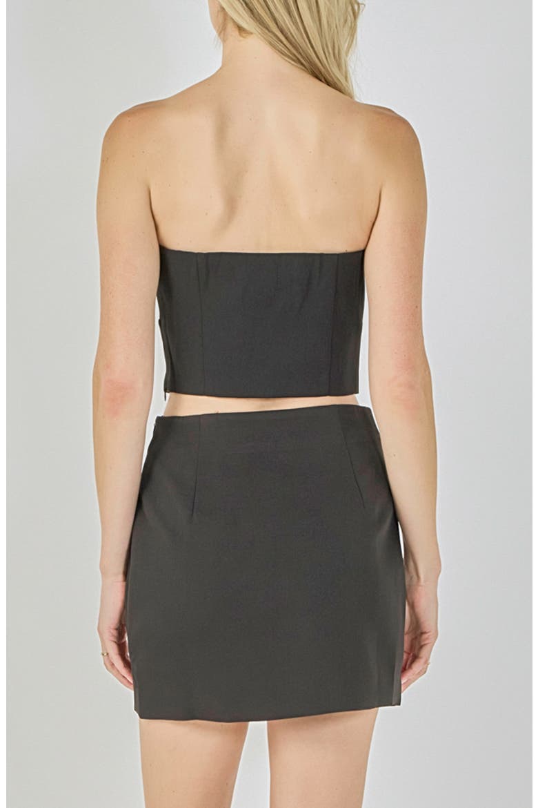 Strapless Crop Top, Alternate, color, BLACK