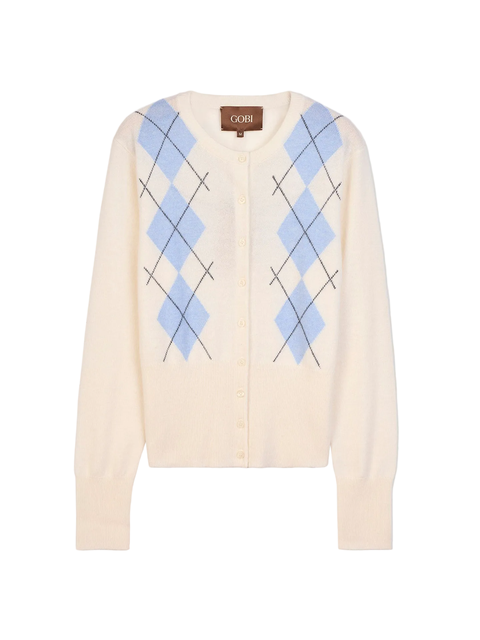 Cashmere Argyle Cardigan