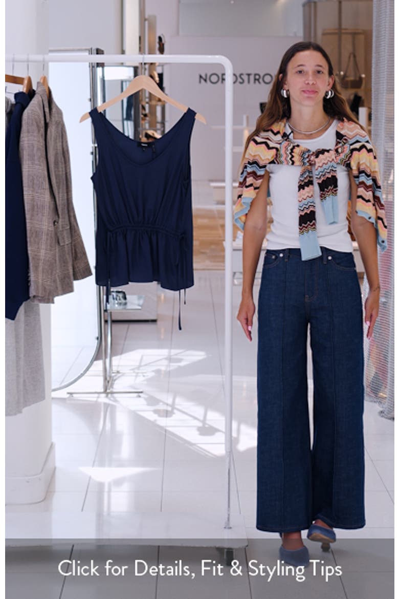 Side Tie Drawstring Waist Peplum Top video