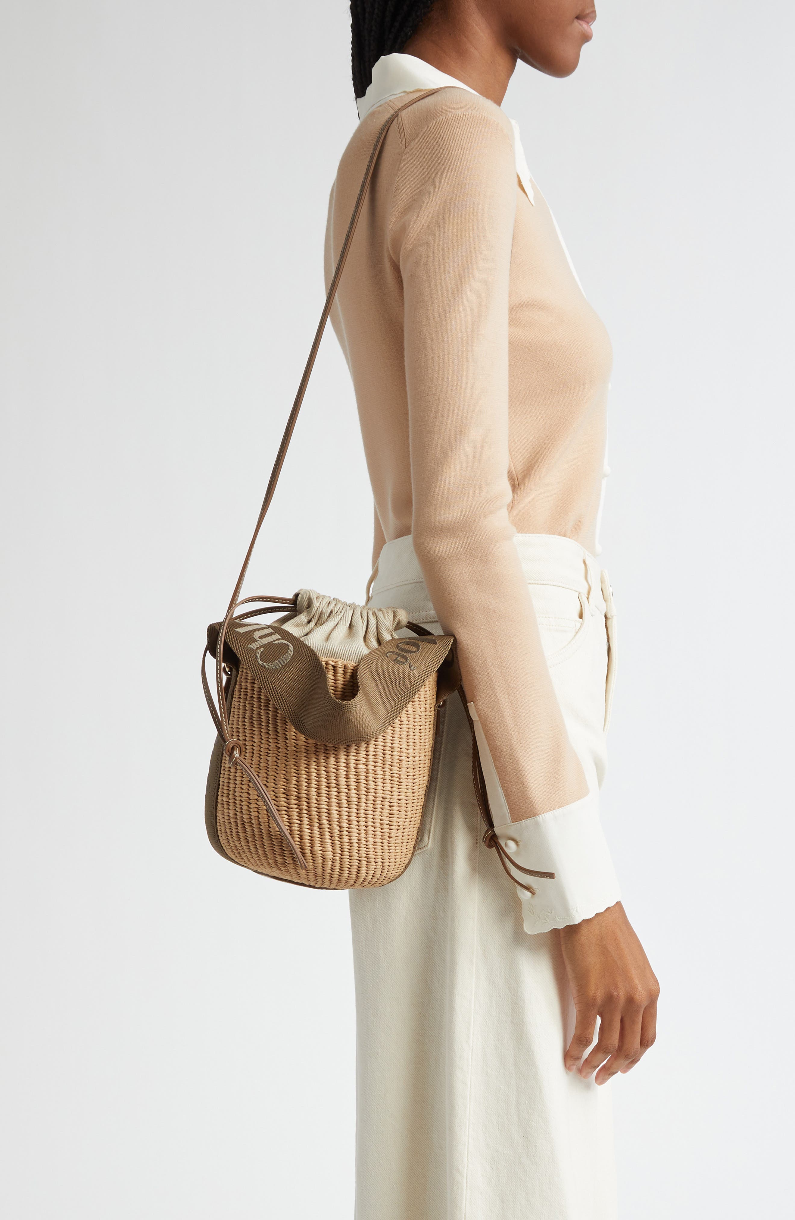 Chloé Small Woody Basket Bucket Bag, Alternate, color, 