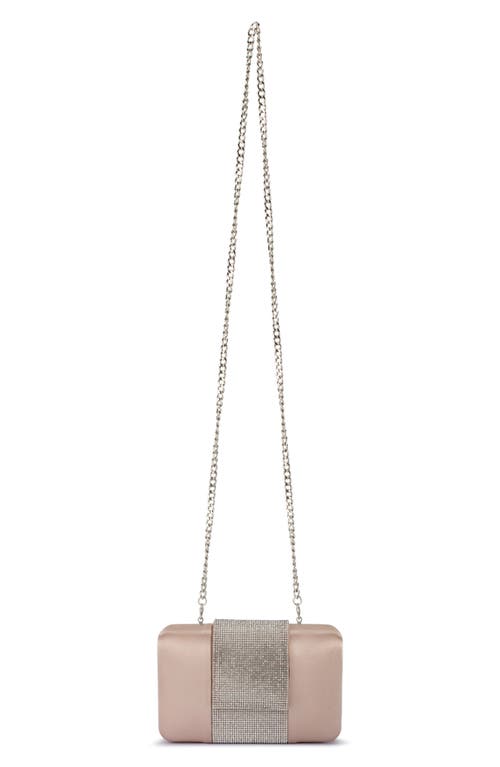 Olga Berg Aubrey Crystal Trim Clutch In Natural