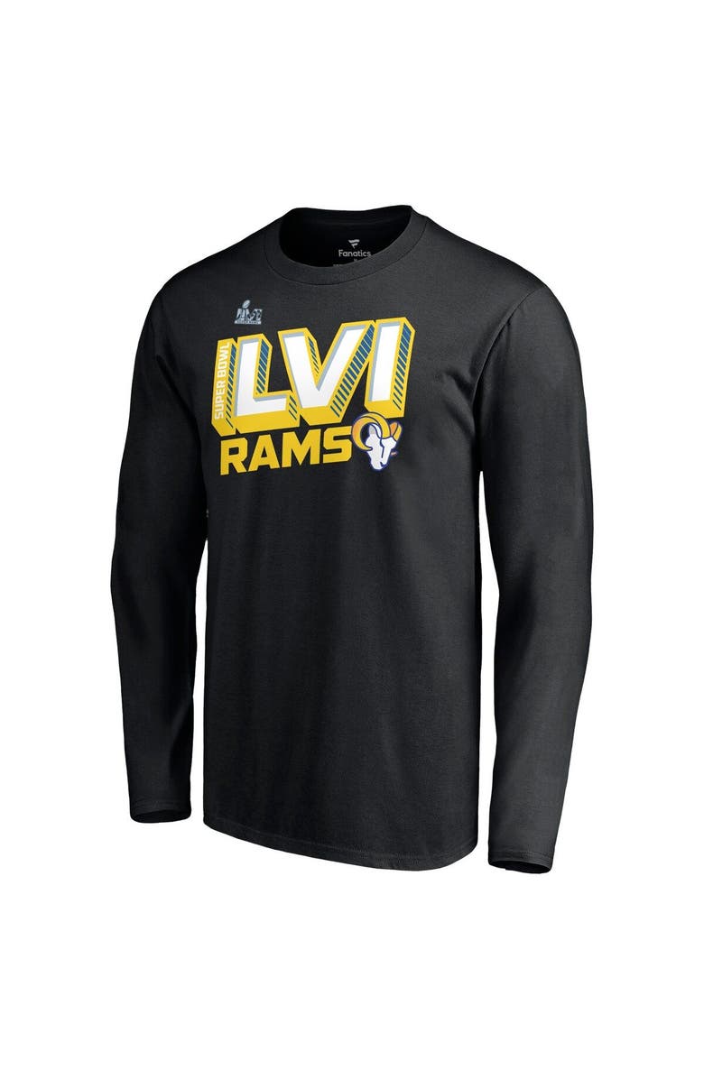 FANATICS Men's Fanatics Branded Black Los Angeles Rams Super Bowl LVI Bound Tilted Roster Long Sleeve T-Shirt, Alternate, color, 