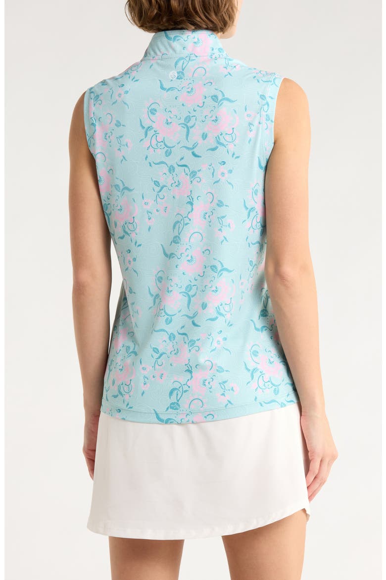 Colleen Sleeveless Half Zip Knit Polo, Alternate, color, SURF-SPRY
