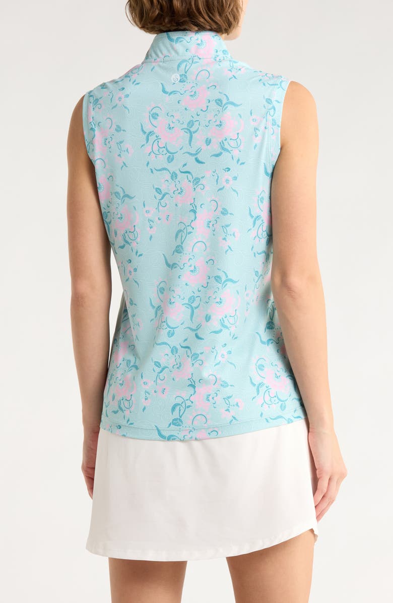 Swannies Colleen Sleeveless Half Zip Knit Polo, Alternate, color, Surf-Spry