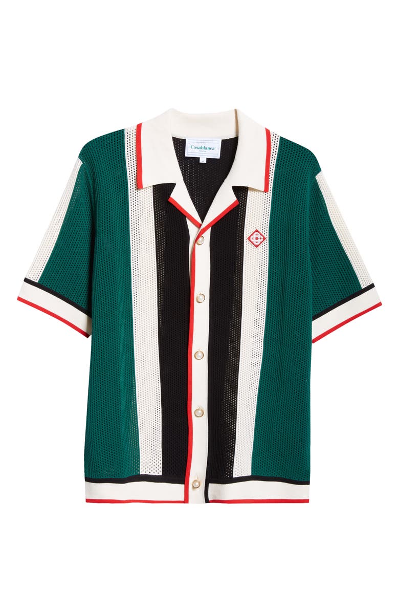 Casablanca Stripe Mesh Camp Shirt, Alternate, color, 